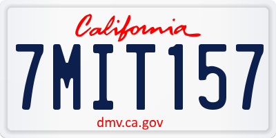 CA license plate 7MIT157