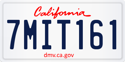 CA license plate 7MIT161
