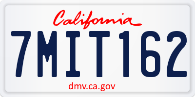 CA license plate 7MIT162