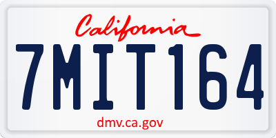 CA license plate 7MIT164