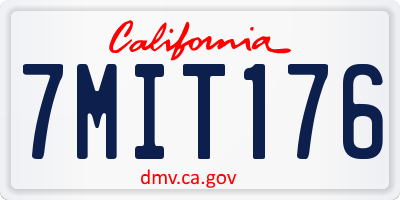 CA license plate 7MIT176