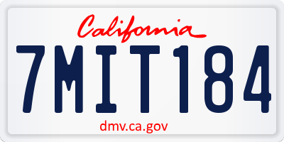 CA license plate 7MIT184