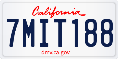 CA license plate 7MIT188