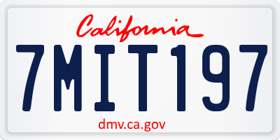 CA license plate 7MIT197