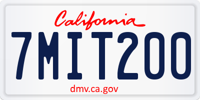 CA license plate 7MIT200