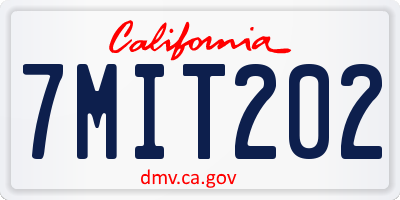 CA license plate 7MIT202