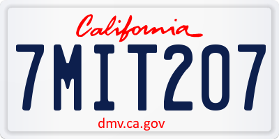 CA license plate 7MIT207