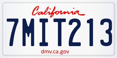 CA license plate 7MIT213