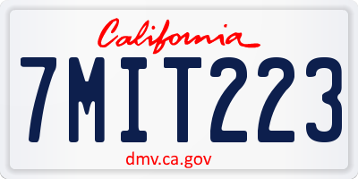 CA license plate 7MIT223