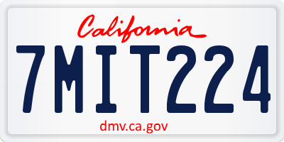 CA license plate 7MIT224