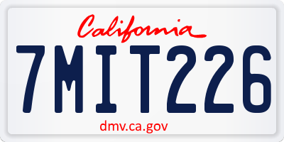 CA license plate 7MIT226