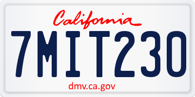 CA license plate 7MIT230