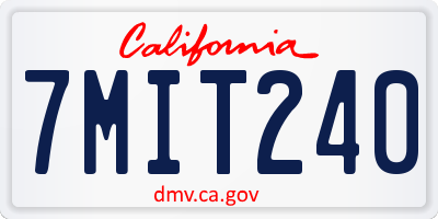 CA license plate 7MIT240
