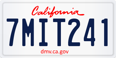 CA license plate 7MIT241