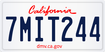 CA license plate 7MIT244
