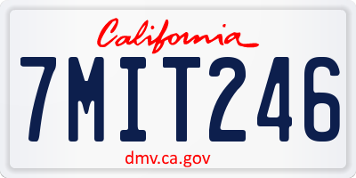 CA license plate 7MIT246