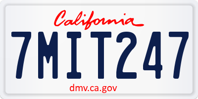 CA license plate 7MIT247