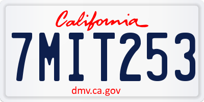 CA license plate 7MIT253