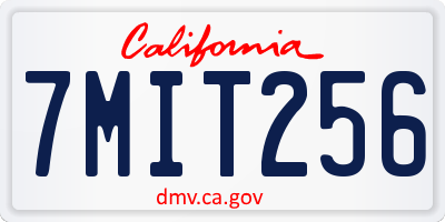 CA license plate 7MIT256
