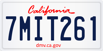 CA license plate 7MIT261