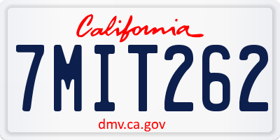 CA license plate 7MIT262