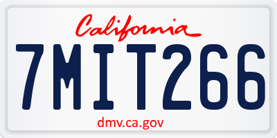 CA license plate 7MIT266