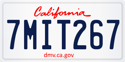 CA license plate 7MIT267