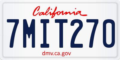 CA license plate 7MIT270
