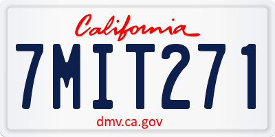 CA license plate 7MIT271