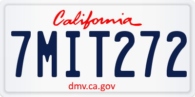 CA license plate 7MIT272