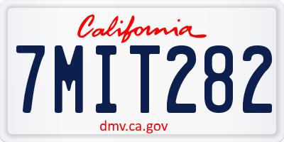 CA license plate 7MIT282