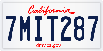 CA license plate 7MIT287