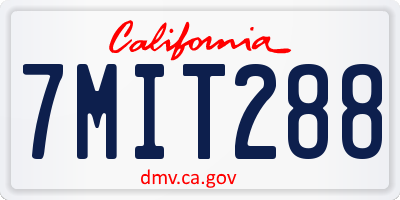 CA license plate 7MIT288