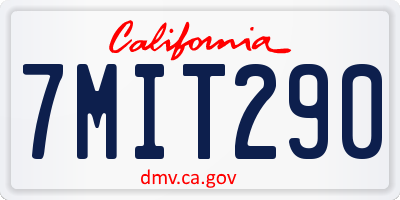 CA license plate 7MIT290