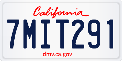CA license plate 7MIT291