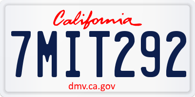 CA license plate 7MIT292