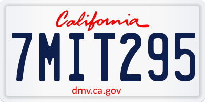 CA license plate 7MIT295