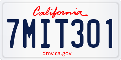 CA license plate 7MIT301