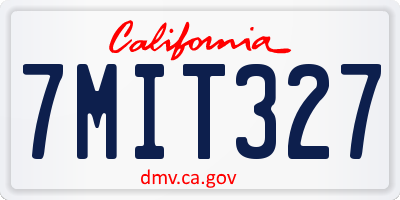 CA license plate 7MIT327