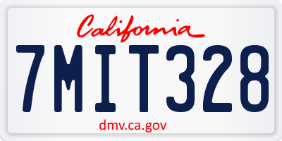 CA license plate 7MIT328