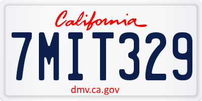 CA license plate 7MIT329