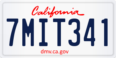 CA license plate 7MIT341
