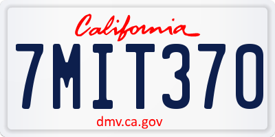 CA license plate 7MIT370