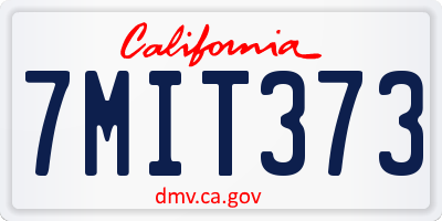 CA license plate 7MIT373