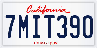 CA license plate 7MIT390