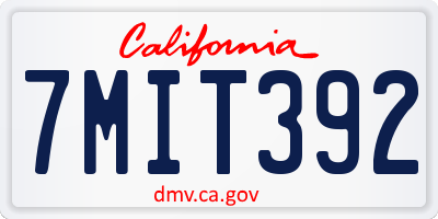 CA license plate 7MIT392