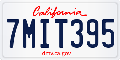 CA license plate 7MIT395