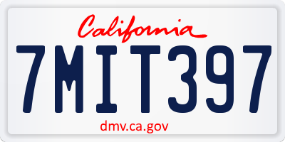 CA license plate 7MIT397