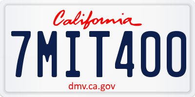 CA license plate 7MIT400