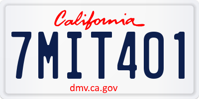 CA license plate 7MIT401
